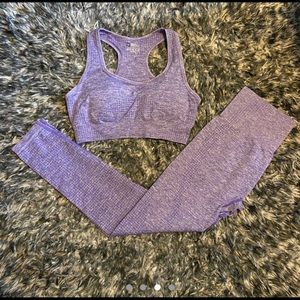 Purple high waisted seamless set